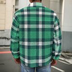 Irish St. Patrick's Day Plaid Print Men's Shirt Jacket