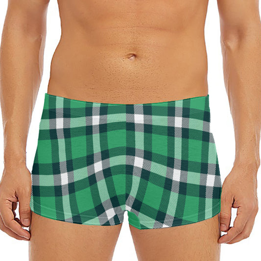 Irish St. Patrick's Day Plaid Print Men's Short Boxer Briefs