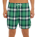 Irish St. Patrick's Day Plaid Print Men's Split Running Shorts