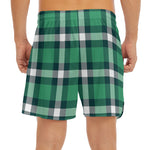 Irish St. Patrick's Day Plaid Print Men's Split Running Shorts