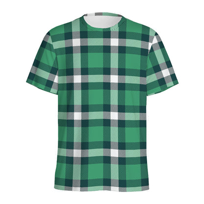 Irish St. Patrick's Day Plaid Print Men's Sports T-Shirt