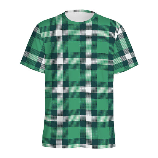 Irish St. Patrick's Day Plaid Print Men's Sports T-Shirt