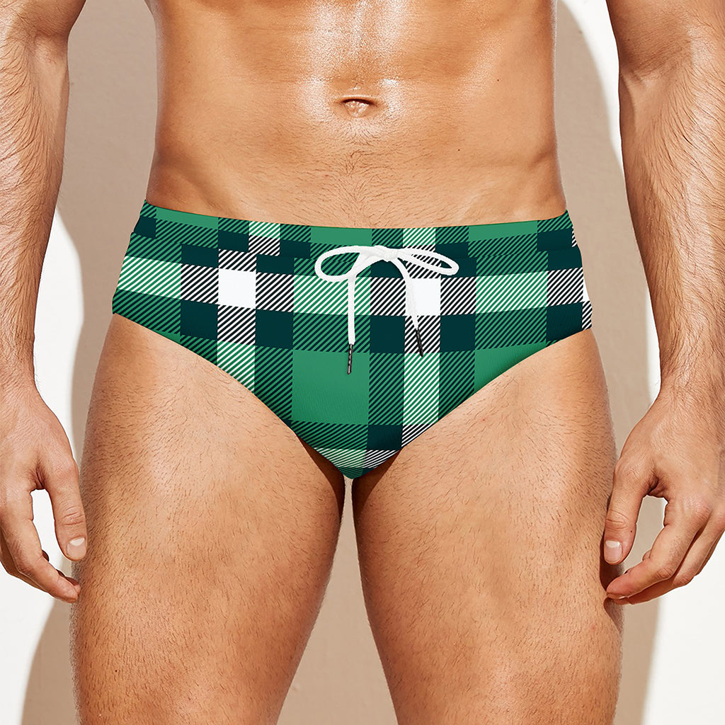 Irish St. Patrick's Day Plaid Print Men's Swim Briefs