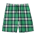 Irish St. Patrick's Day Plaid Print Men's Swim Trunks