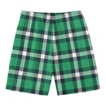 Irish St. Patrick's Day Plaid Print Men's Swim Trunks