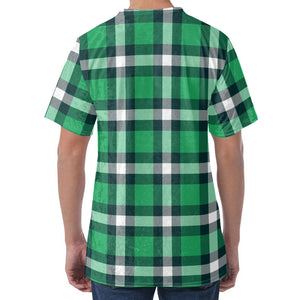 Irish St. Patrick's Day Plaid Print Men's Velvet T-Shirt