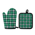 Irish St. Patrick's Day Plaid Print Oven Mitt And Pot Holder Set
