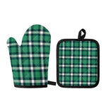 Irish St. Patrick's Day Plaid Print Oven Mitt And Pot Holder Set