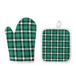 Irish St. Patrick's Day Plaid Print Oven Mitt And Pot Holder Set