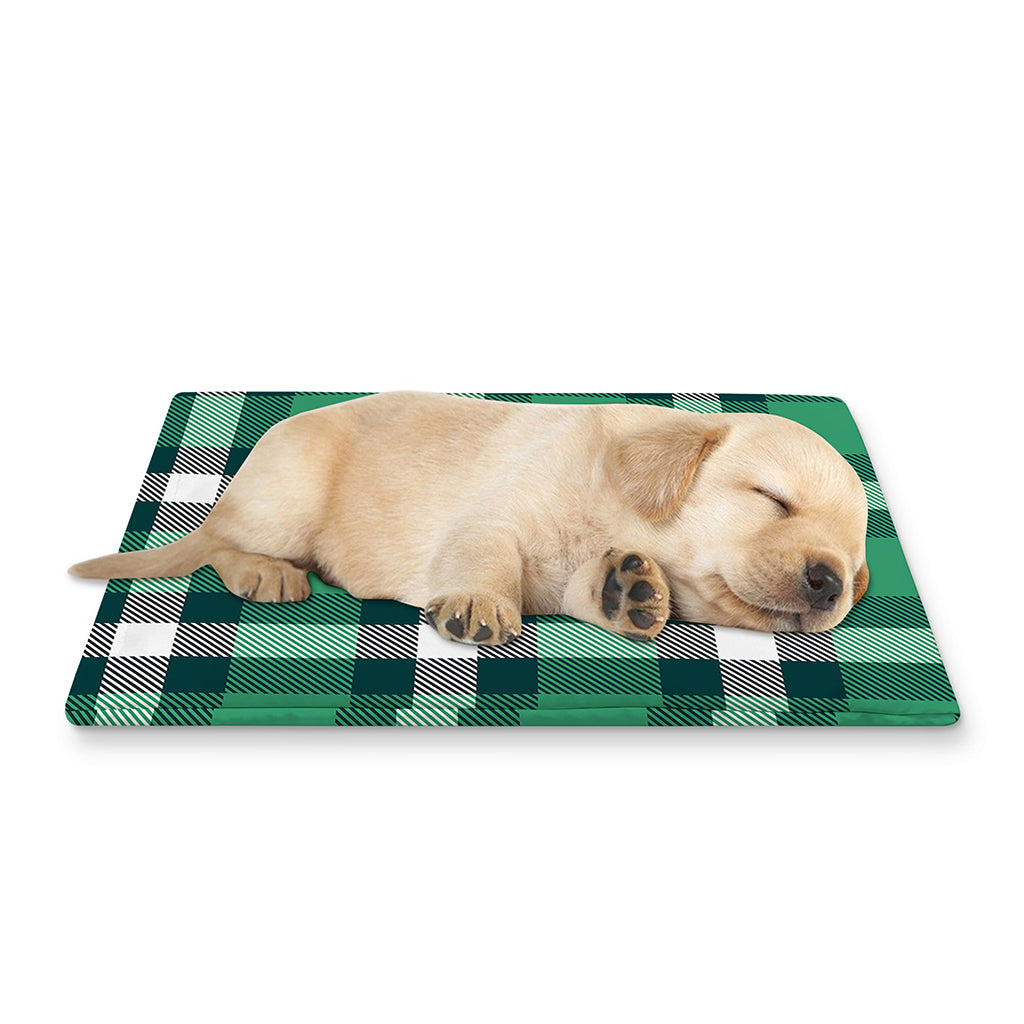 Irish St. Patrick's Day Plaid Print Pet Cooling Mat Cover
