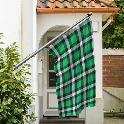 Irish St. Patrick's Day Plaid Print Polyester Flag