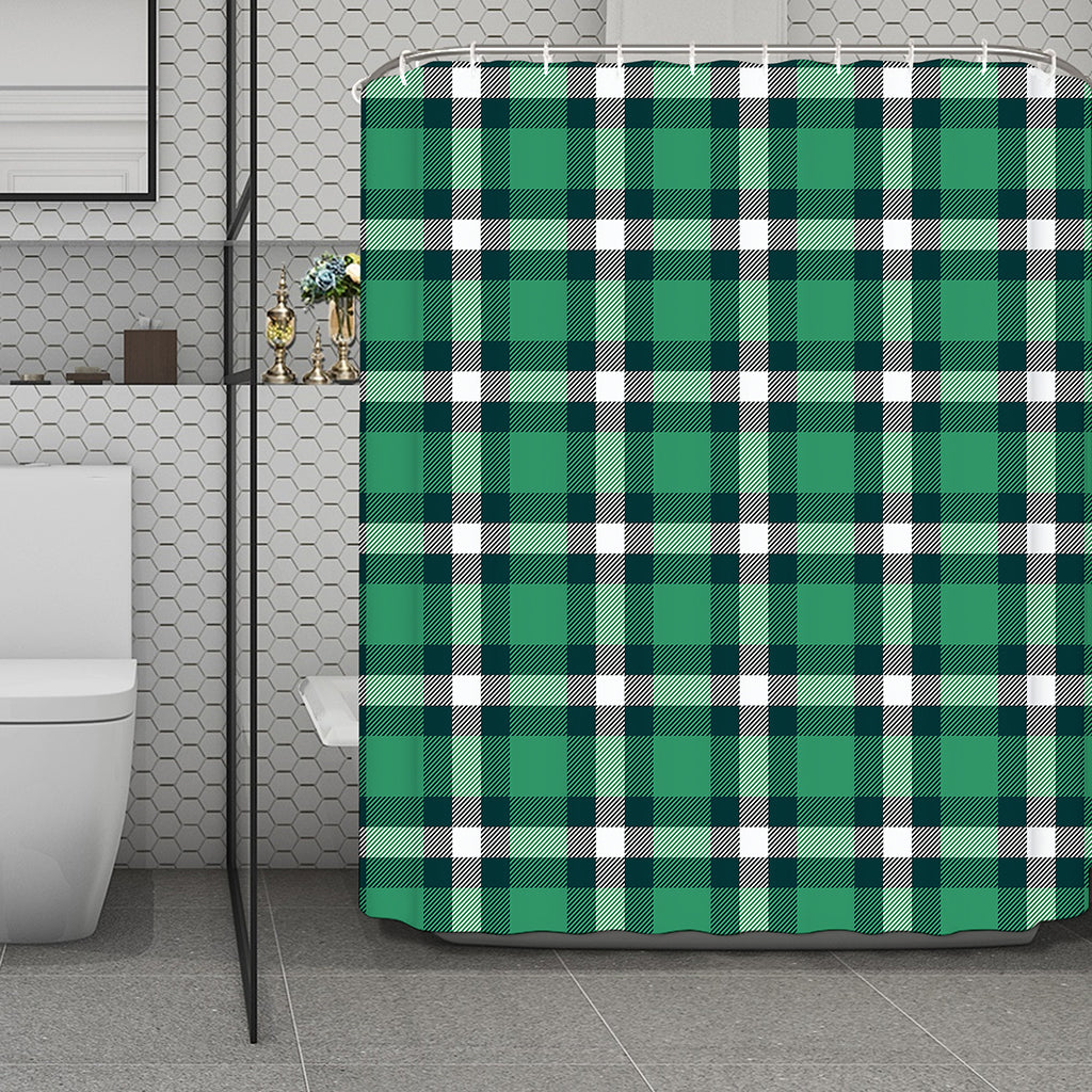 Irish St. Patrick's Day Plaid Print Polyester Shower Curtain