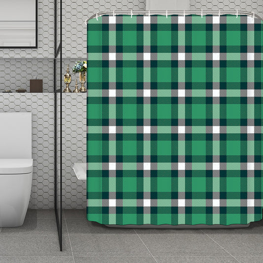 Irish St. Patrick's Day Plaid Print Polyester Shower Curtain