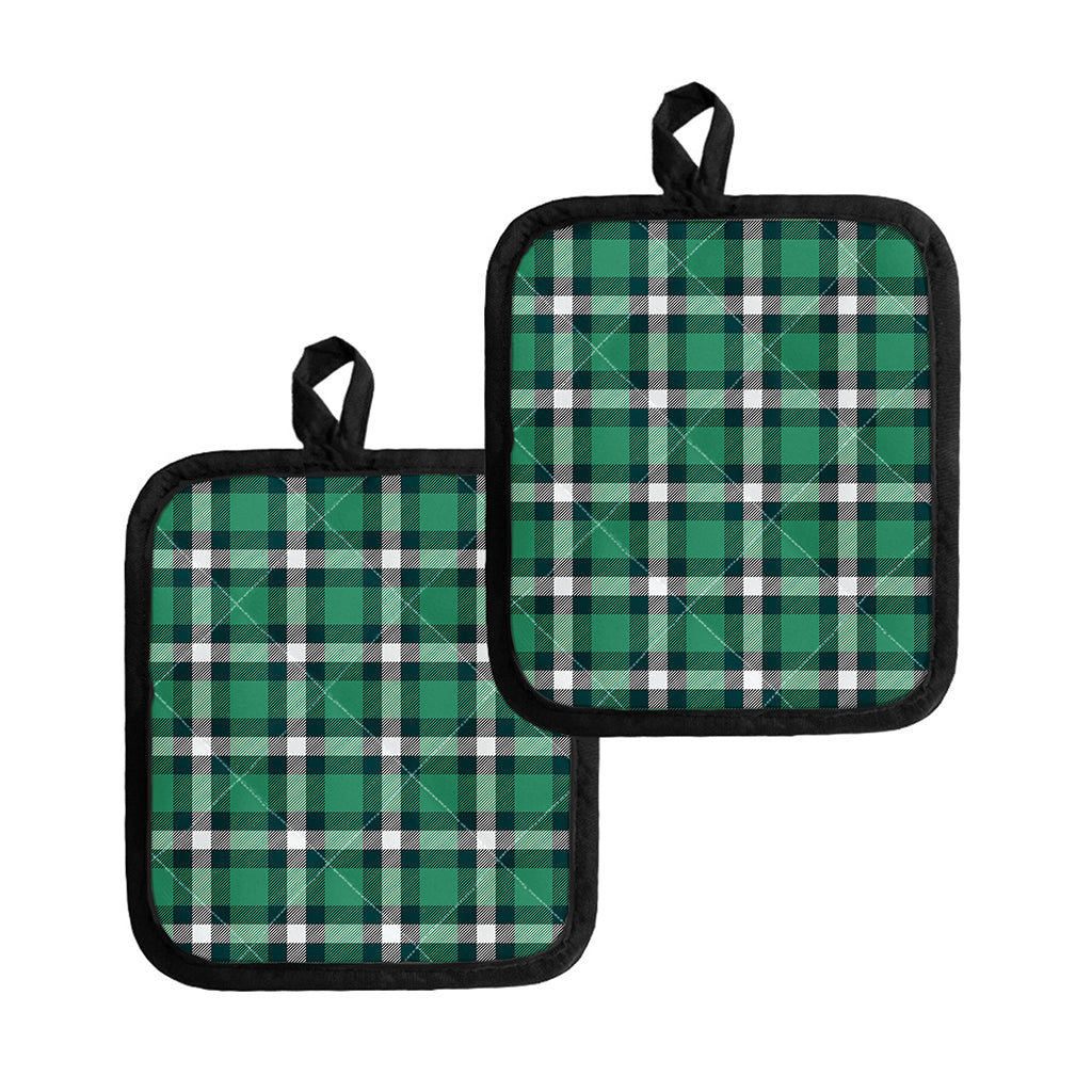 Irish St. Patrick's Day Plaid Print Pot Holders