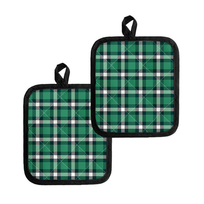 Irish St. Patrick's Day Plaid Print Pot Holders