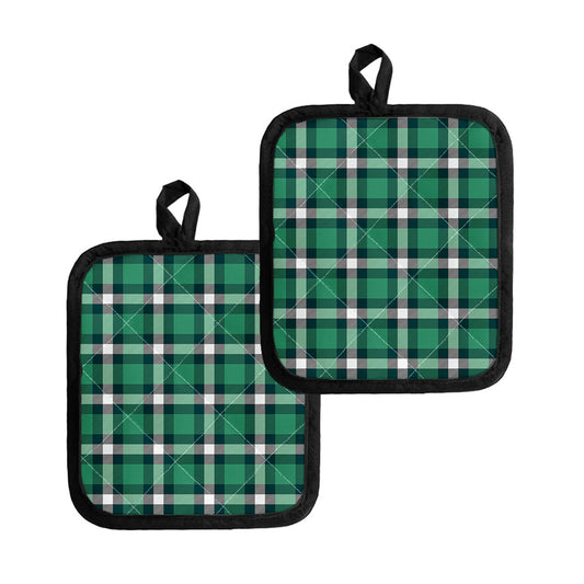 Irish St. Patrick's Day Plaid Print Pot Holders