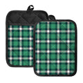 Irish St. Patrick's Day Plaid Print Pot Holders With Pocket