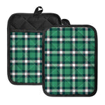 Irish St. Patrick's Day Plaid Print Pot Holders With Pocket