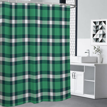 Irish St. Patrick's Day Plaid Print Premium Shower Curtain