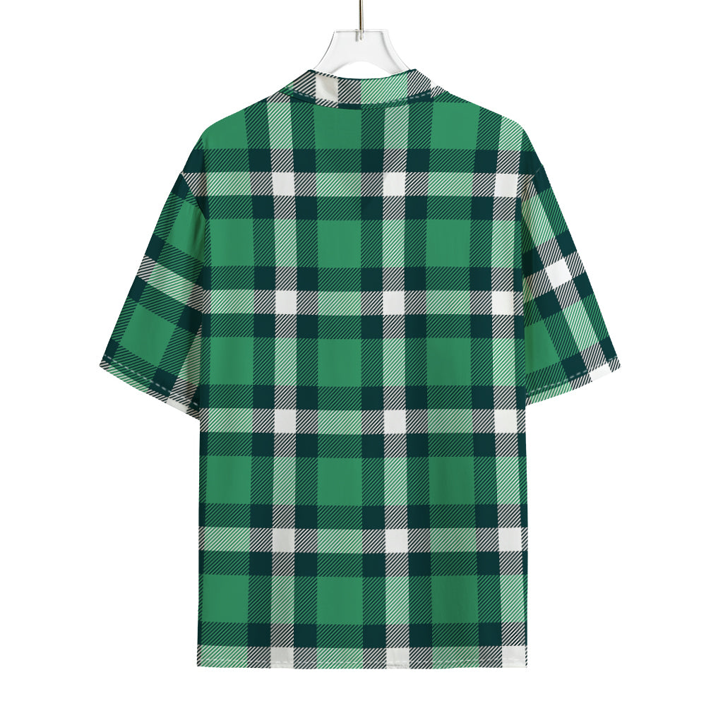Irish St. Patrick's Day Plaid Print Rayon Hawaiian Shirt