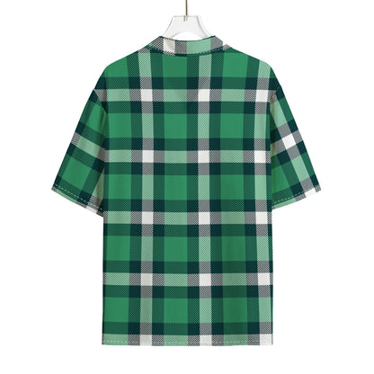 Irish St. Patrick's Day Plaid Print Rayon Hawaiian Shirt