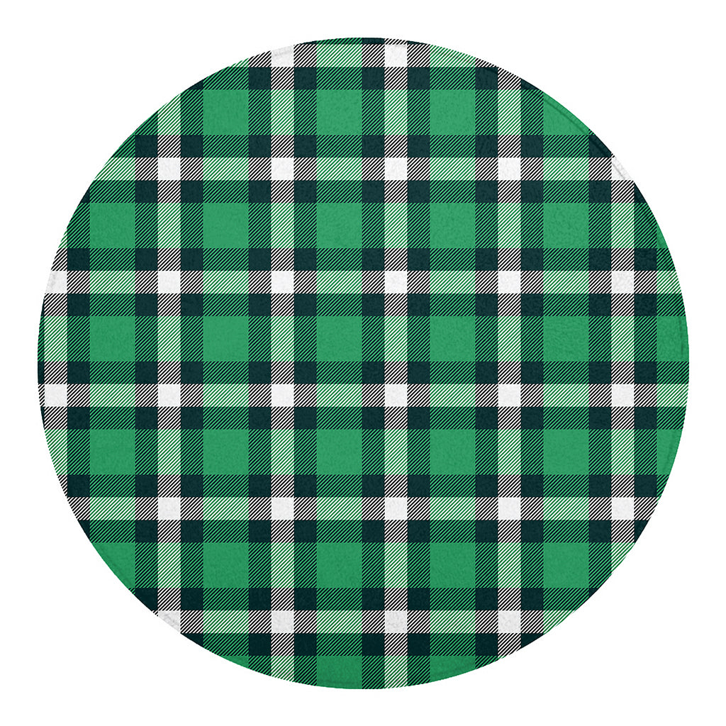 Irish St. Patrick's Day Plaid Print Round Blanket