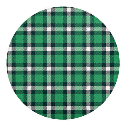Irish St. Patrick's Day Plaid Print Round Blanket