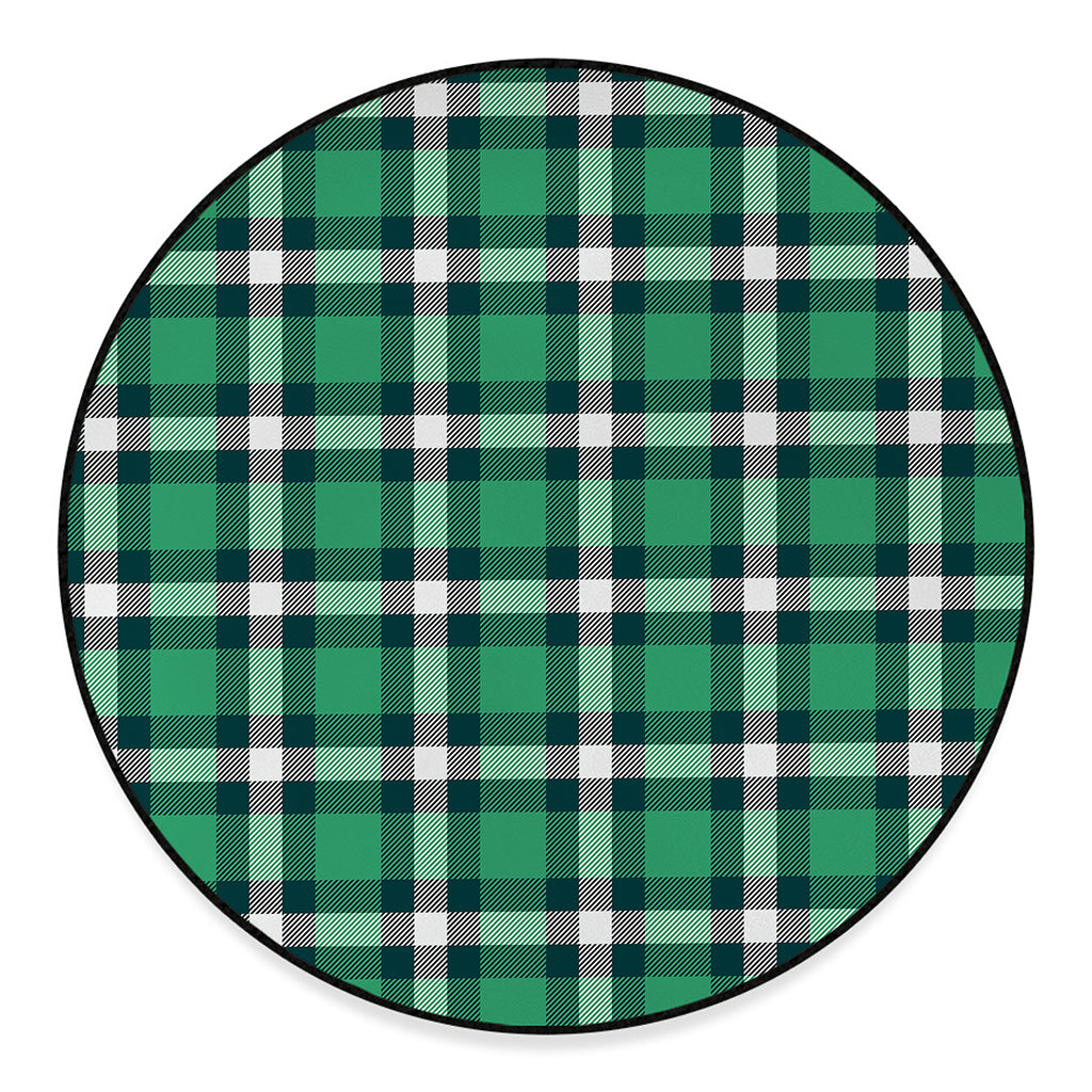Irish St. Patrick's Day Plaid Print Round Floor Mat