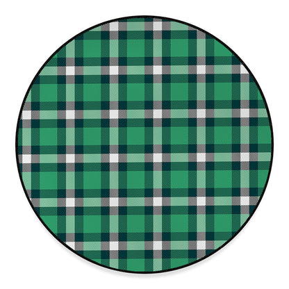 Irish St. Patrick's Day Plaid Print Round Floor Mat