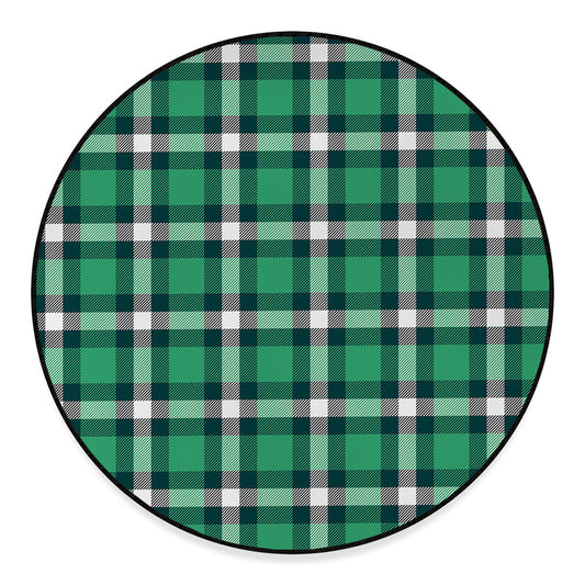 Irish St. Patrick's Day Plaid Print Round Floor Mat