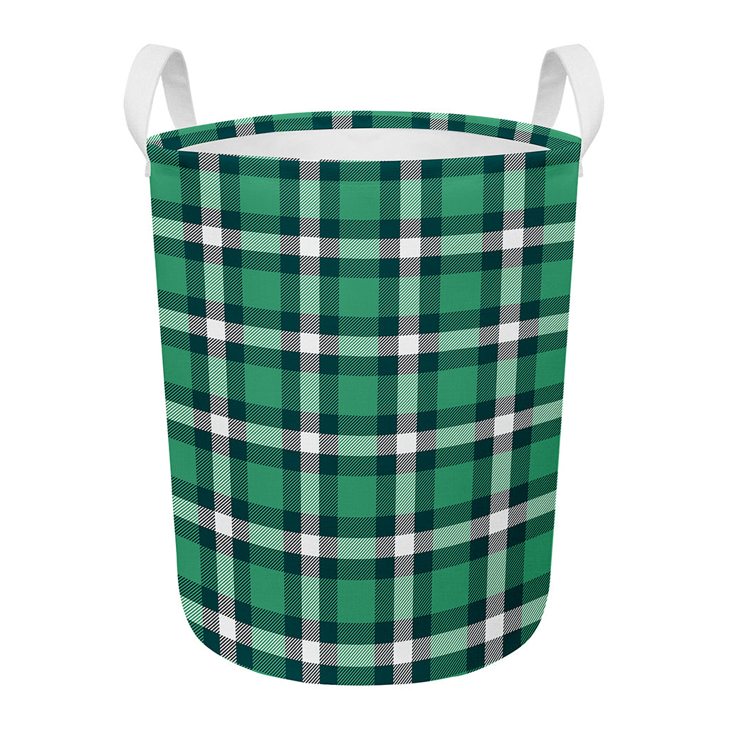 Irish St. Patrick's Day Plaid Print Round Laundry Basket