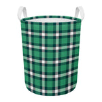Irish St. Patrick's Day Plaid Print Round Laundry Basket