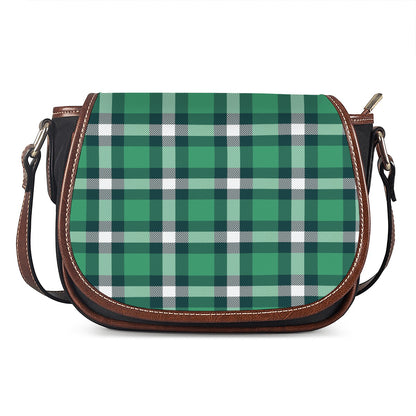 Irish St. Patrick's Day Plaid Print Saddle Bag