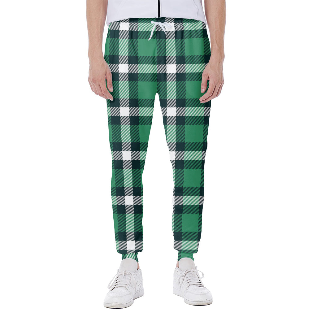 Irish St. Patrick's Day Plaid Print Scuba Joggers