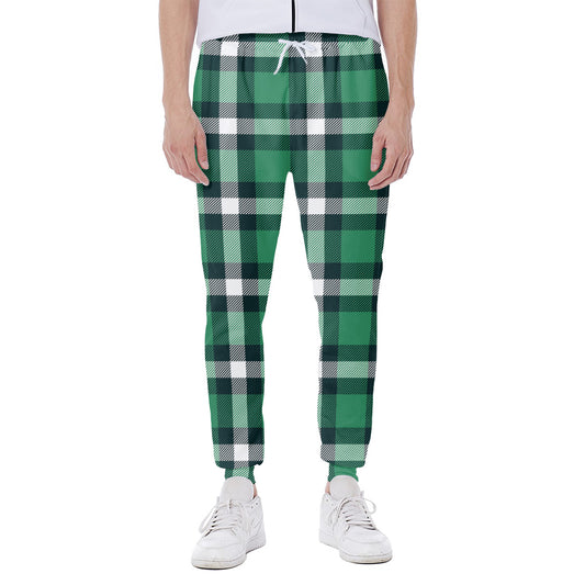 Irish St. Patrick's Day Plaid Print Scuba Joggers
