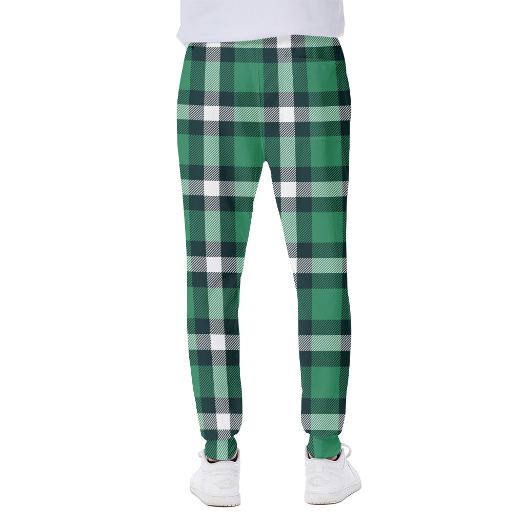 Irish St. Patrick's Day Plaid Print Scuba Joggers