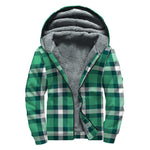 Irish St. Patrick's Day Plaid Print Sherpa Lined Zip Up Hoodie