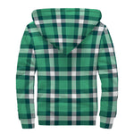 Irish St. Patrick's Day Plaid Print Sherpa Lined Zip Up Hoodie