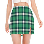 Irish St. Patrick's Day Plaid Print Side Slit Mini Skirt