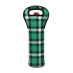 Irish St. Patrick's Day Plaid Print Single Neoprene Wine Tote