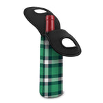 Irish St. Patrick's Day Plaid Print Single Neoprene Wine Tote
