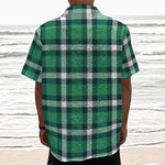 Irish St. Patrick's Day Plaid Print Textured Short Sleeve Shirt