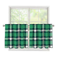 Irish St. Patrick's Day Plaid Print Tier Curtains