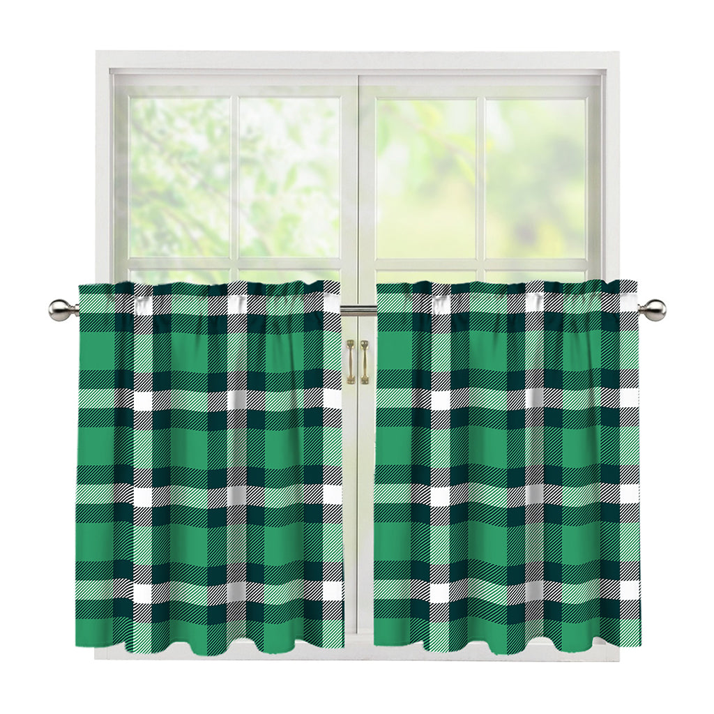 Irish St. Patrick's Day Plaid Print Tier Curtains