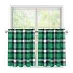 Irish St. Patrick's Day Plaid Print Tier Curtains