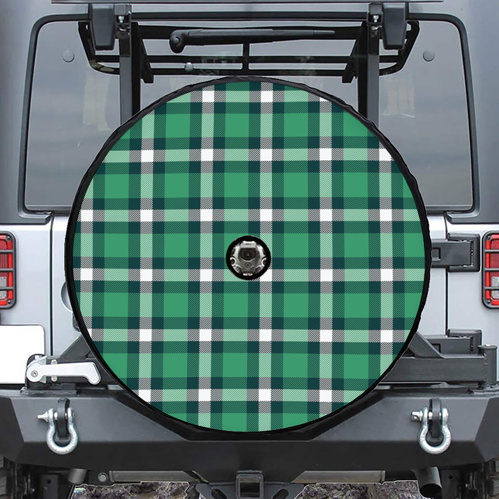 Irish St. Patrick's Day Plaid Print Tire Cover With Camera Hole