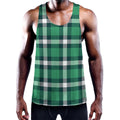 Irish St. Patrick's Day Plaid Print Men's Workout Tank Top