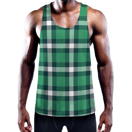 Irish St. Patrick's Day Plaid Print Training Tank Top
