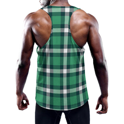 Irish St. Patrick's Day Plaid Print Training Tank Top