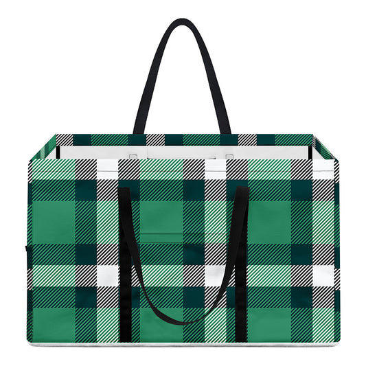 Irish St. Patrick's Day Plaid Print Utility Tote Bag